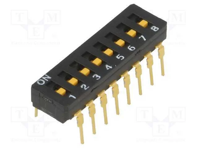 Interruptor: DIP-SWITCH, Quantidade de sec&ccedil;&otilde;es: 8.