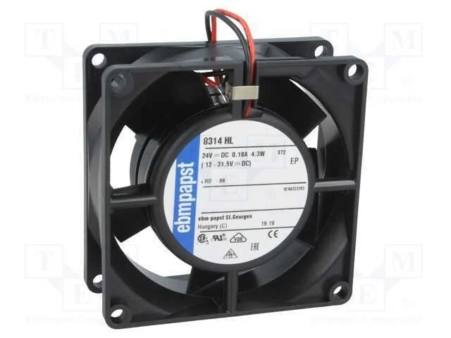 Ventilador: Dc, Transversal, 24vdc, 80x80x32mm, 66m3/H, 43dba