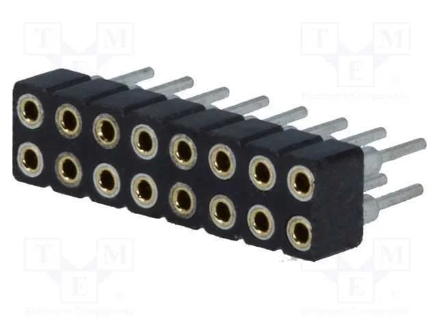 Tomada, pinos, f&ecirc;mea, PIN: 16, simples, 2mm, THT,.