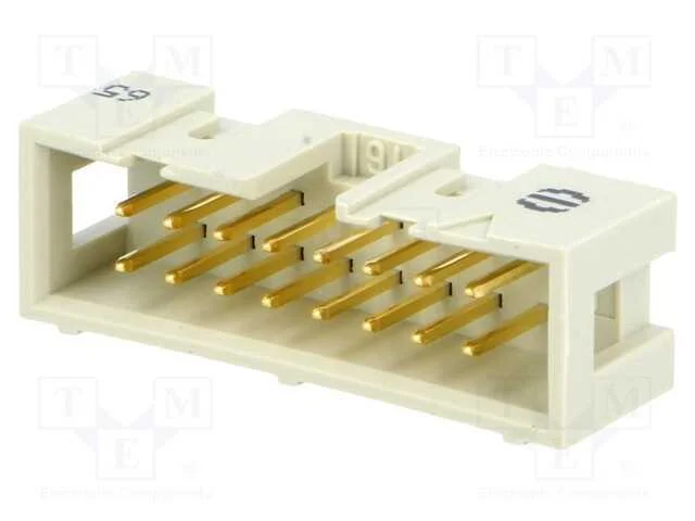 Tomada, IDC, macho, PIN: 16, simples, THT, 1,27mm.