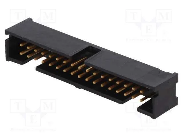 Tomada, Idc, Macho, Pin: 34, Simples, Tht, Dourado, 2,54mm, Preta