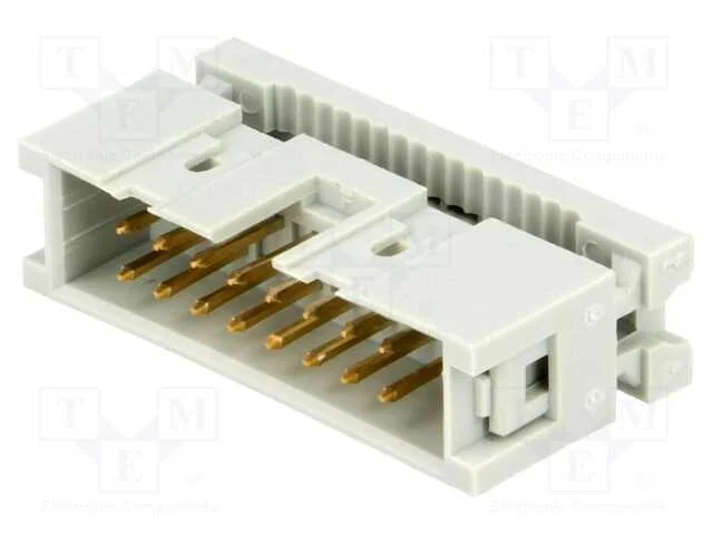Ficha, Idc, Macho, Pin: 16, Idc, para Fita, 1,27mm, Dourado