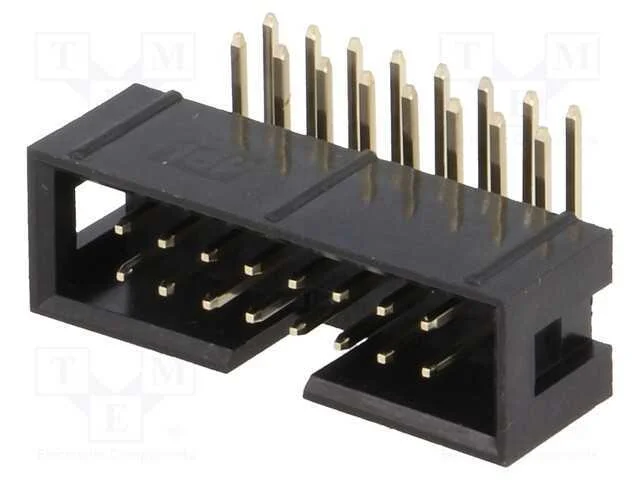 Tomada, Idc, Macho, Pin: 16, Angulares 90, Tht, Dourado, 2,54mm