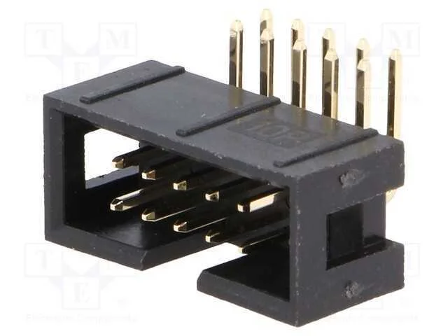 Tomada, Idc, Macho, Pin: 10, Angulares 90, Tht, Dourado, 2,54mm