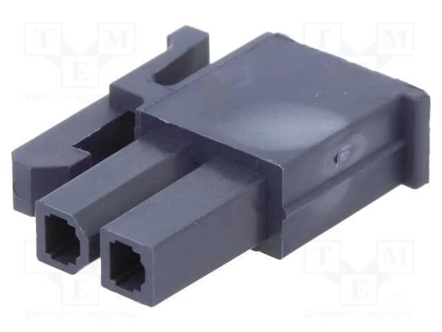Ficha, Fio-Fio/Placa, F&ecirc;mea, Mini-Fit Jr, 4,2mm, Pin: 2, com Cabo