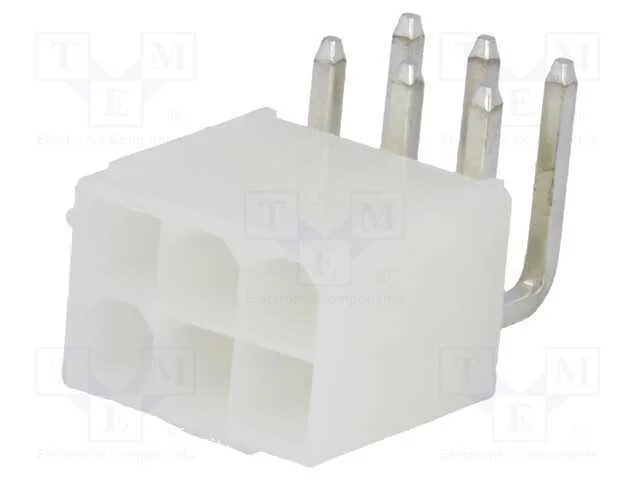 Tomada, Fio-Placa, Macho, N42g, 4,2mm, Pin: 6, Tht, 600v, 9a