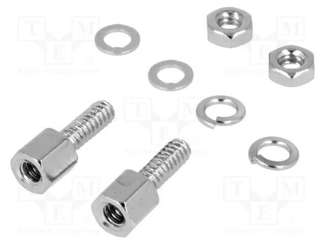 Conjunto de pernos para D-Sub, UNC 4-40, a&ccedil;o crom.