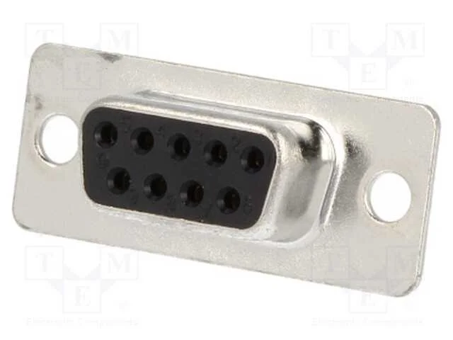 D-Sub, PIN: 9, ficha, f&ecirc;mea, com cabo, solda, pre.
