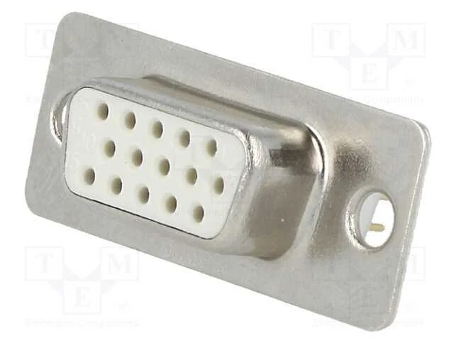 D-Sub HD, PIN: 15, tomada, f&ecirc;mea, simples, THT, 5.
