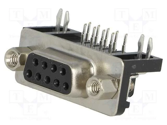 D-Sub, PIN: 9, tomada, f&ecirc;mea, angulares 90, THT, .