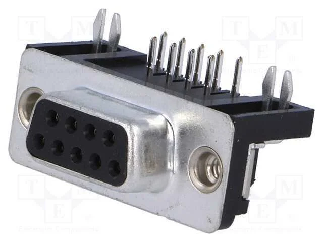 D-Sub, PIN: 9, tomada, f&ecirc;mea, angulares 90, THT, .