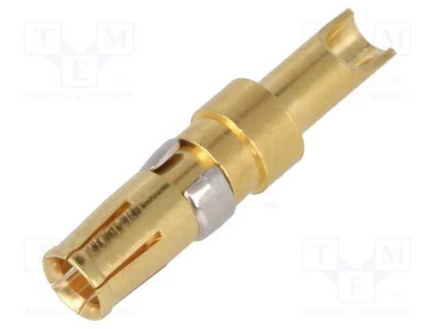 Contacto, f&ecirc;mea, liga em cobre, dourado, 14AWG&divide;12.