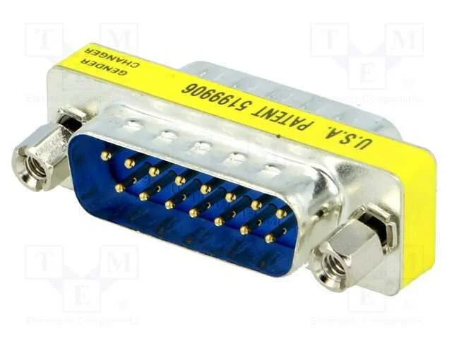 Passo: adaptador, D-Sub 15pin macho,em ambos os l.