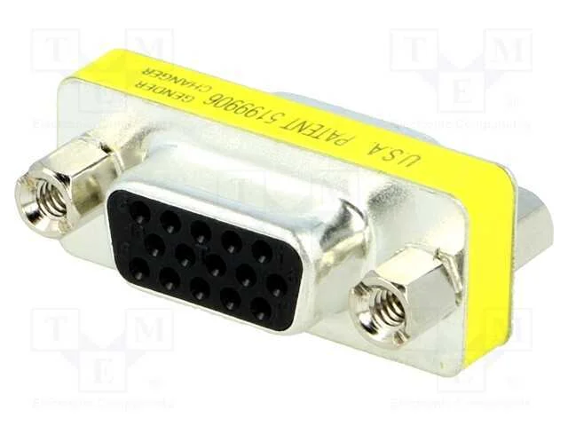 Passo: adaptador, D-Sub 15pin HD f&ecirc;mea,em ambos o.