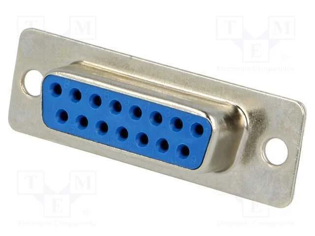 D-Sub, PIN: 15, ficha, f&ecirc;mea, com cabo, solda, 5A