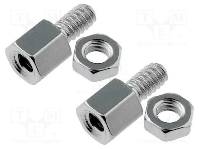 Conjunto de pernos para D-Sub, UNC 4-40, Chave: 4.