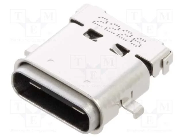 Tomada, USB C, para PCB, SMT,THT, PIN: 24, angula.