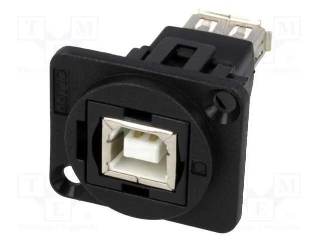 Conector, Usb a Tomada,Usb B Tomada, Ft, Usb 2.0, Pl&aacute;stico