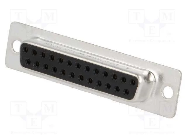 D-Sub, PIN: 25, ficha, f&ecirc;mea, com cabo, solda, 5A.