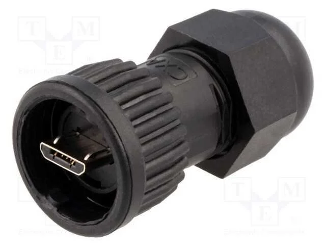 Ficha, USB B micro, Data-Con-X, com cabo, simples.