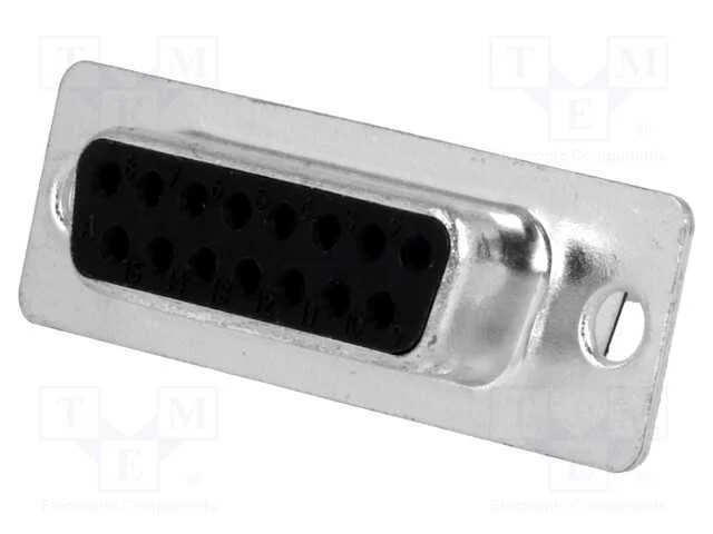 D-Sub, PIN: 15, ficha, f&ecirc;mea, com cabo, solda, Co.