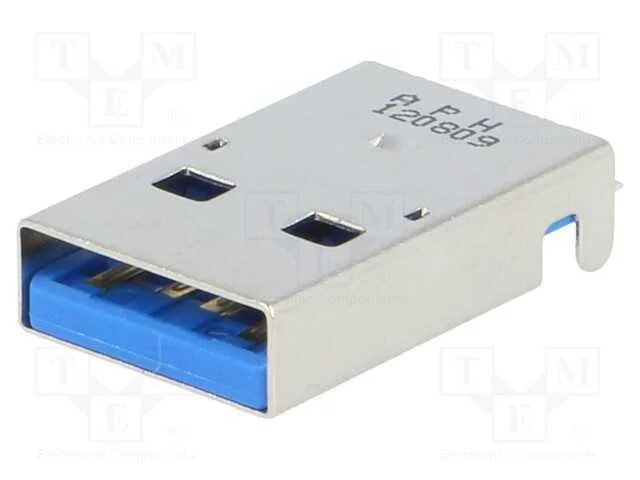 Ficha, USB A, para PCB, SMT, horizontais, USB 3.0.