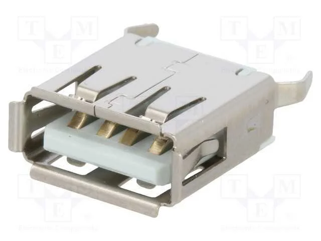 Tomada, USB A, para PCB, THT, PIN: 4, simples, US.