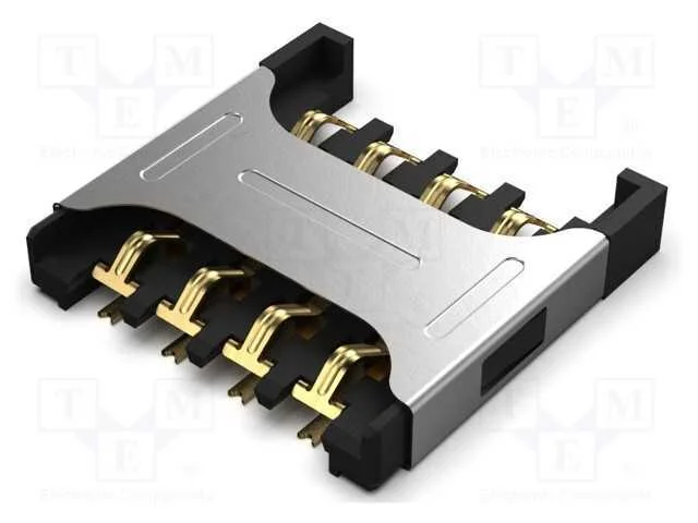 Conector: para cart&otilde;es, Micro SIM, push-pull, SMT.
