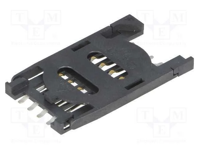 Conector: para Cart&otilde;es, Sim, com Pega Articulada, Smt, Dourado