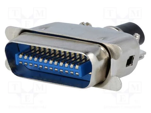 Conector: Centronics, ficha, macho, PIN: 24, sold.