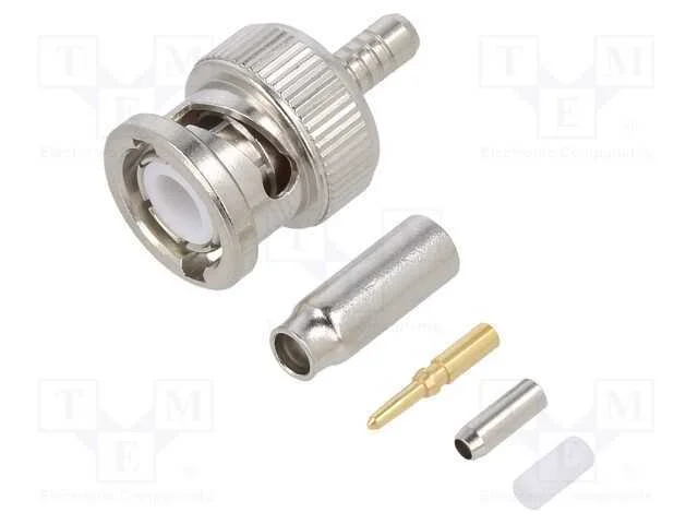 Ficha, Bnc, Macho, Simples, 50o, Cerrar, com Cabo, Ptfe, Dourado