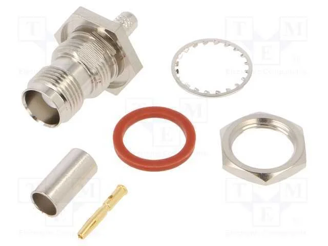 Tomada, TNC, f&ecirc;mea, 50O, cerrar, para painel, PTFE