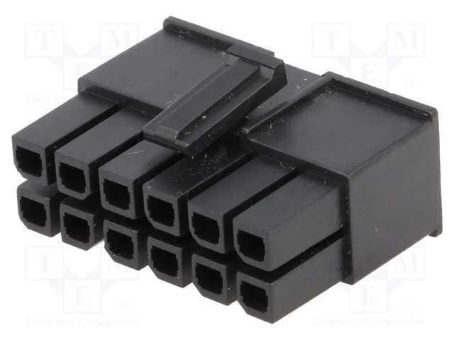 Ficha, Fio-Fio/Placa, F&ecirc;mea, Mega-Fit, 5,7mm, Pin: 12, Ul94v-0, 23a