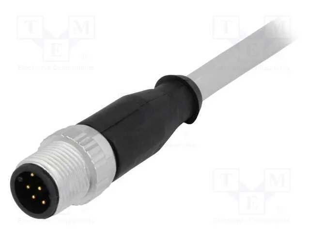 Ficha, M12, Pin: 8, Macho, C&oacute;digo A-Devicenet / Canopen, 5m, Fios