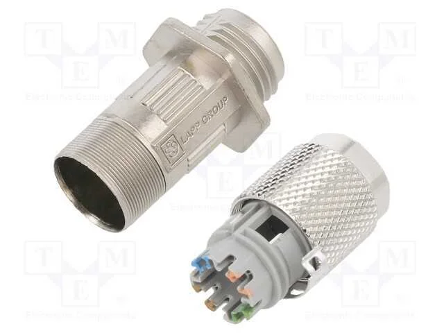 Ficha, M12, Pin: 8, F&ecirc;mea, C&oacute;digo X-Profinet, para Painel,Com Cabo