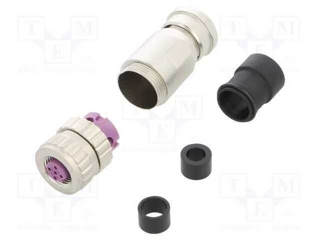 Ficha, M12, Pin: 4, F&ecirc;mea, C&oacute;digo B-Profibus, com Cabo, Simples