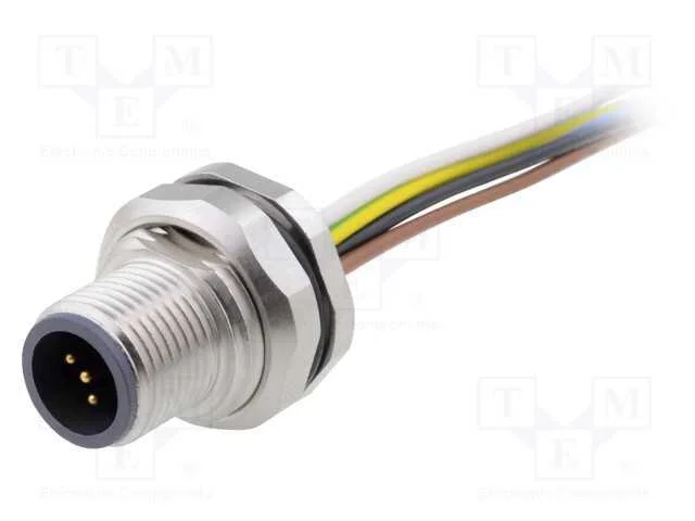 Tomada, M12, Pin: 5, Macho, C&oacute;digo A-Devicenet / Canopen, Fios