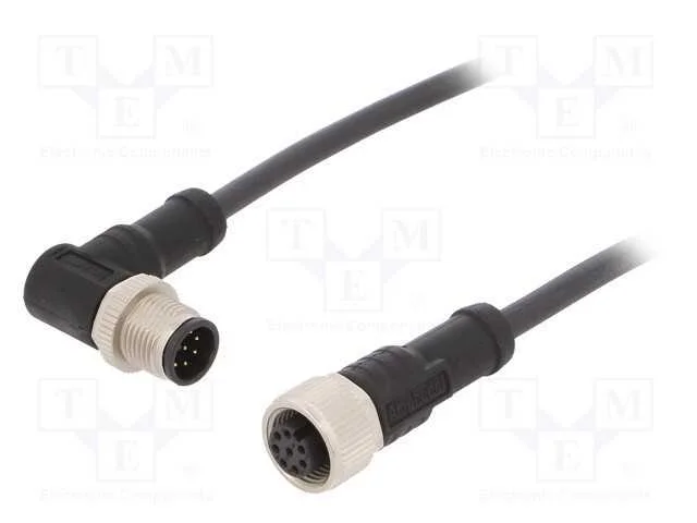 Cabo para Sensores/Automatiza&ccedil;&atilde;o, Pin: 8, M12-M12, 1m, Pino, Pino