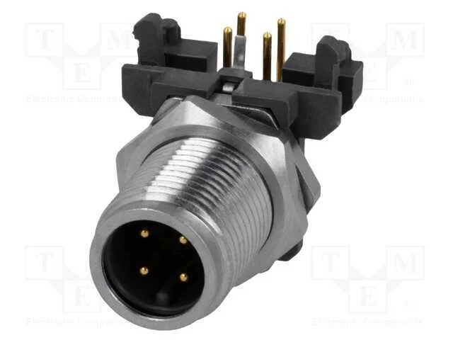 Tomada, M12, Pin: 4, Macho, C&oacute;digo A-Devicenet / Canopen, Tht