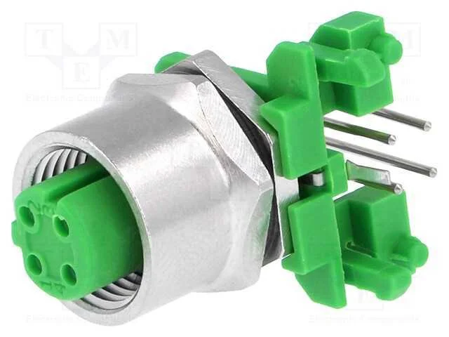 Tomada, M12, PIN: 4, f&ecirc;mea, c&oacute;digo D-Ethernet, TH.