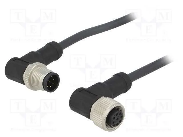 Cabo para Sensores/Automatiza&ccedil;&atilde;o, Pin: 8, M12-M12, 1m, Pino, Pino