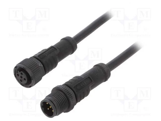 Cabo para Sensores/Automatiza&ccedil;&atilde;o, Pin: 5, M12-M12, 1m, Pino, Pino