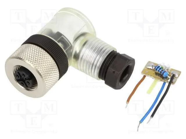Ficha, M12, Pin: 4, F&ecirc;mea, C&oacute;digo A-Devicenet / Canopen, com Cabo