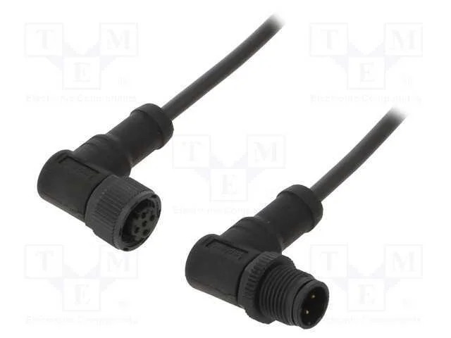 Cabo para Sensores/Automatiza&ccedil;&atilde;o, Pin: 4, M12-M12, 1m, Pino, Pino