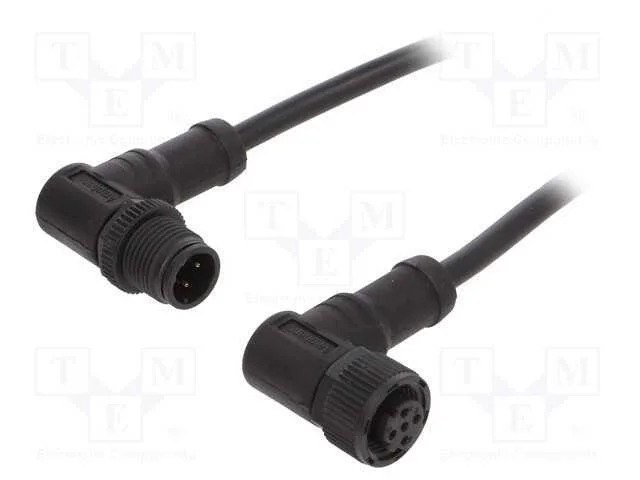 Cabo para Sensores/Automatiza&ccedil;&atilde;o, Pin: 4, M12-M12, 1m, Pino, Pino