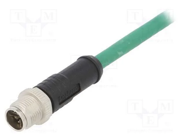 Ficha, M12, Pin: 8, Macho, C&oacute;digo X-Profinet, 2m, Ip67, 50v, 500ma
