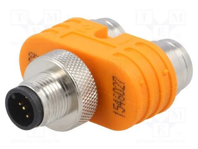 T- Conector, Macho M12,F&ecirc;mea M12 X2, Pin: 5, Ip67, Y, 60v