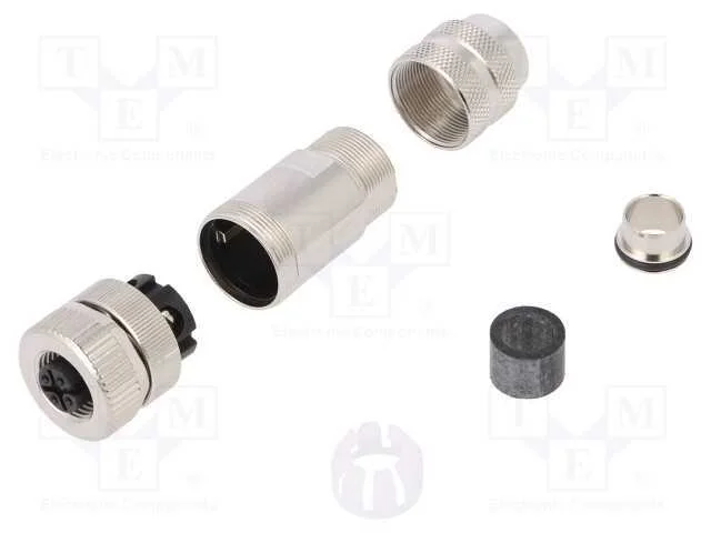 Ficha, M12, Pin: 4, F&ecirc;mea, C&oacute;digo A-Devicenet / Canopen, com Cabo