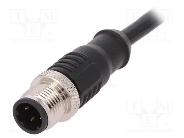 Ficha, M12, Pin: 4, Macho, C&oacute;digo D-Ethernet, Ip67, 250v, 4a, Simples