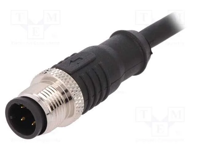 Ficha, M12, Pin: 4, Macho, C&oacute;digo D-Ethernet, Ip67, 250v, 4a, Simples
